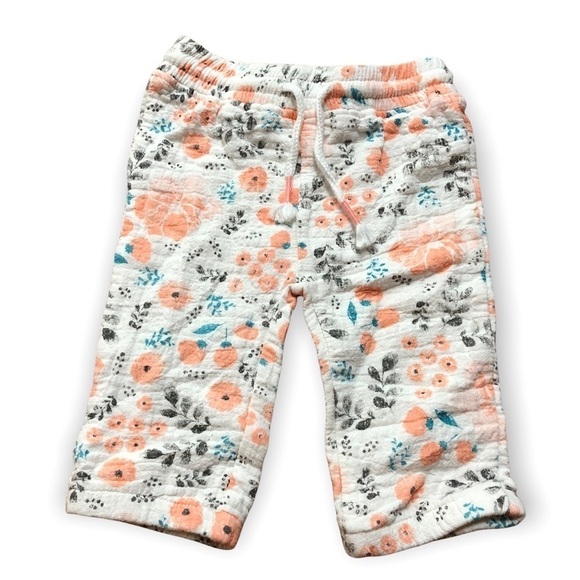 🎉3 For 15$🎉 Baby Girl Floral Cotton Light Pants Size 6 Months - Picture 1 of 5